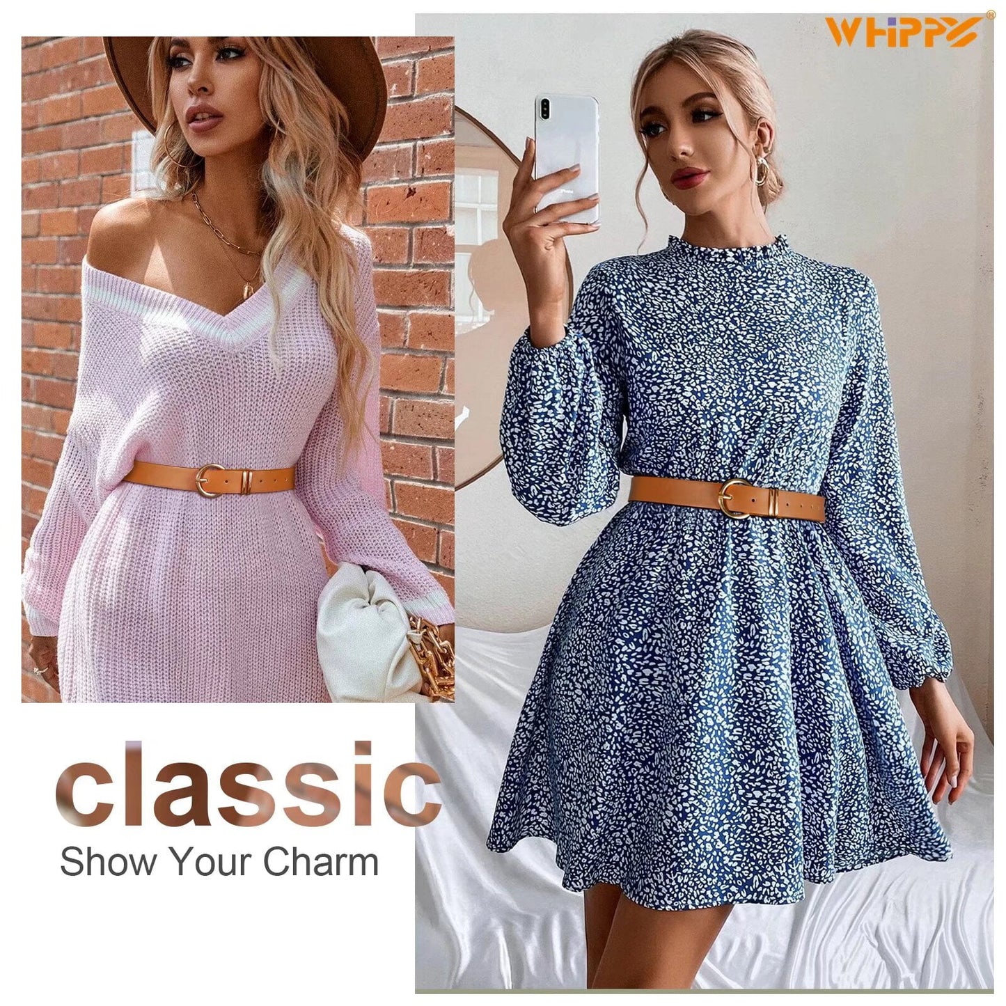 Women'S Leather Belt Gold Buckle plus Size Waist Belts for Jeans Dress