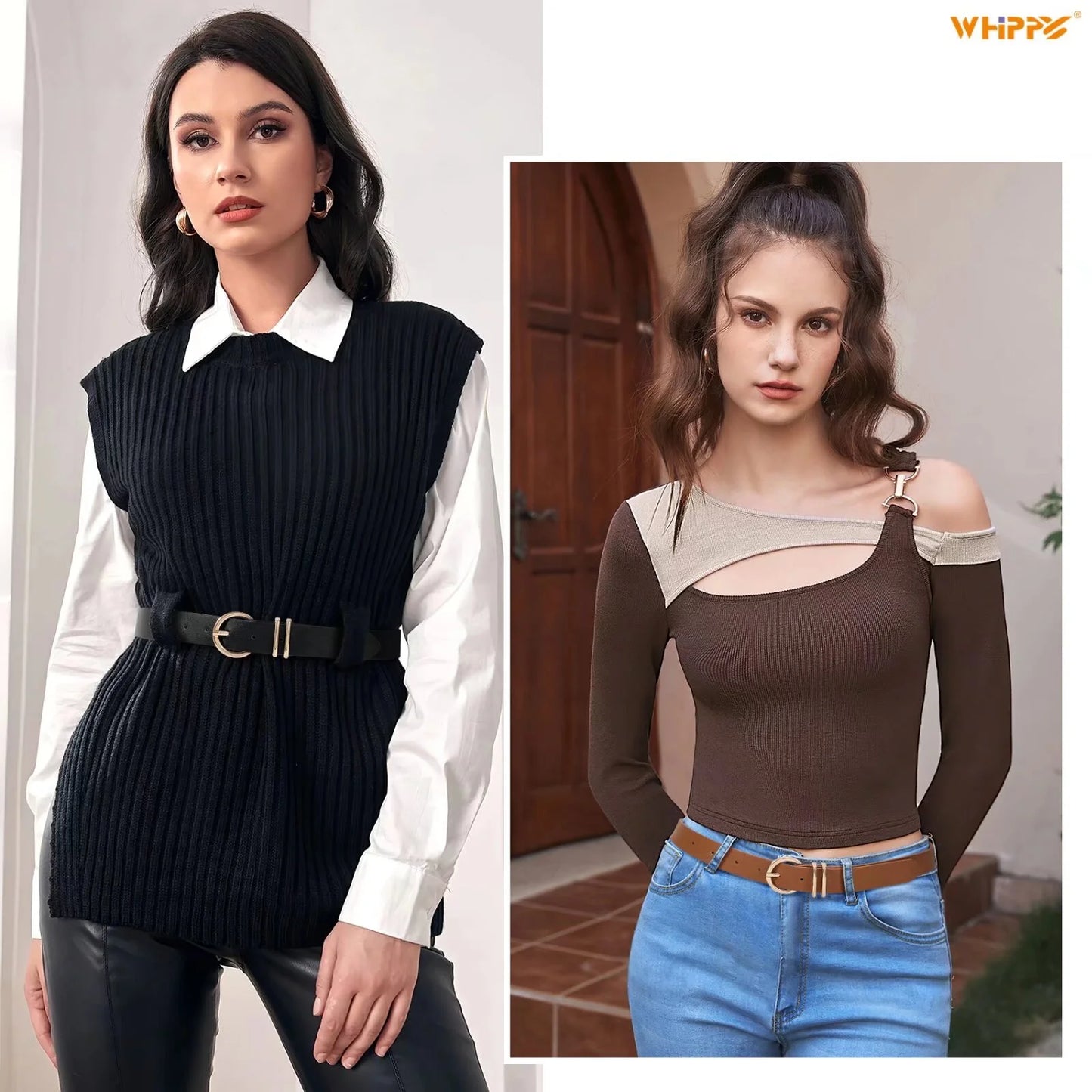 Women'S Leather Belt Gold Buckle plus Size Waist Belts for Jeans Dress