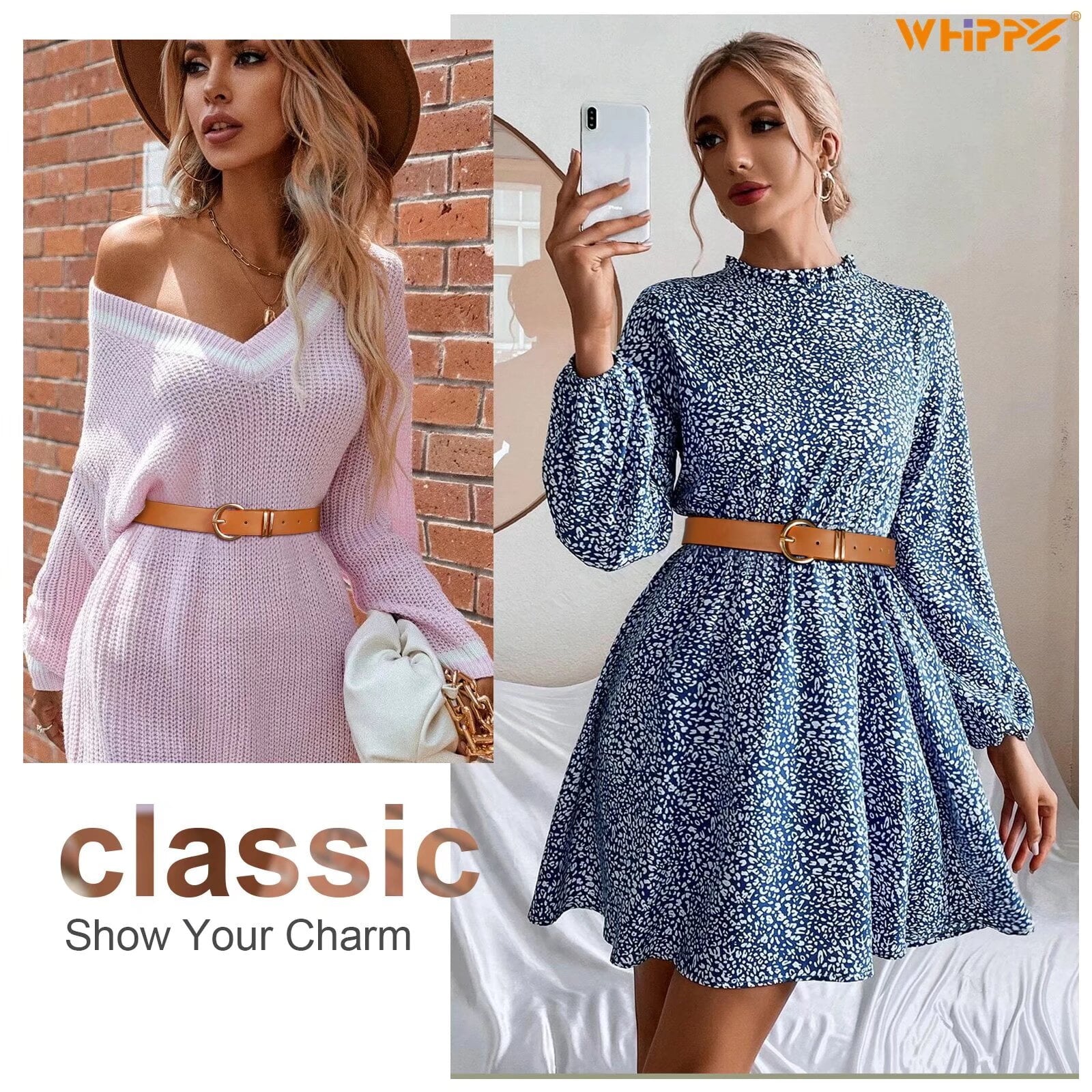 Women'S Leather Belt Gold Buckle plus Size Waist Belts for Jeans Dress